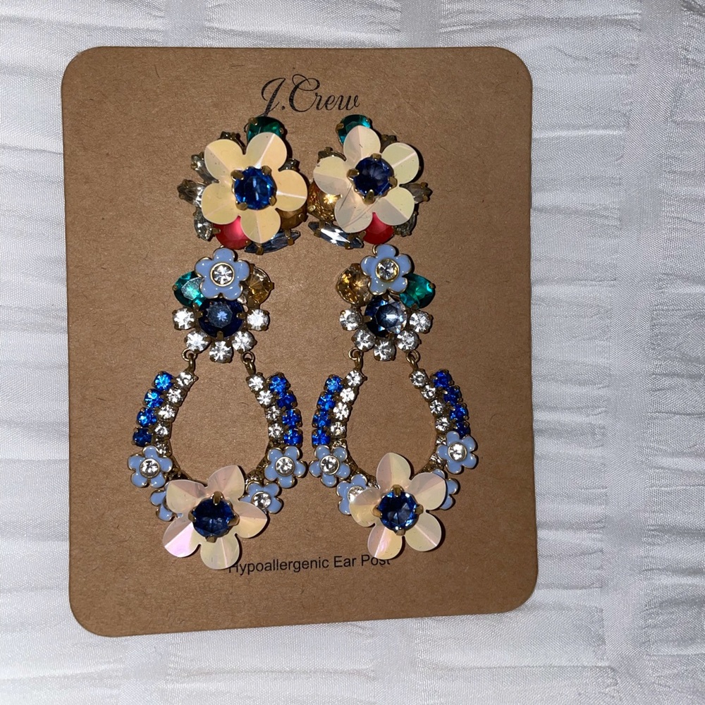 J.crew sequin embellish statement earrings